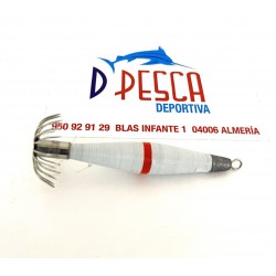 Potera de Calamar Color Blanco / Franja Roja